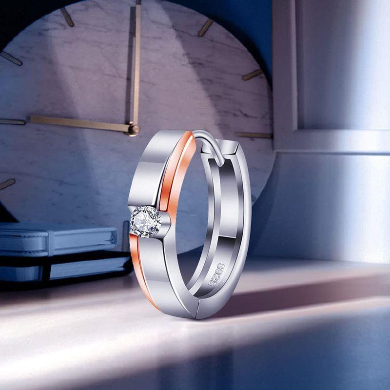 適当な価格 メンズ 限定商品ピアス 片耳 ピンクゴル 18金 ピアス フープ 最高級ジルコニア ピアス リング 暁の光 人気 レディース ピアス ピアス Www Ideelltforum Se