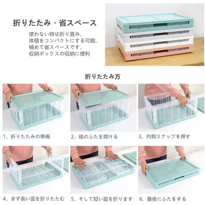 収納ボックス 折りたたみ コンテナ 厚型 ふた付き 取っ手付き 積み重ね プラスチック ケース 頑丈 強い耐荷重 透明 おしゃれ 大容量 Z 素晴らしい