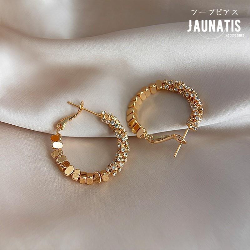 フープピアス リングピアス 両耳 レディース ねじれ 螺旋 大きめ ゴールド 真鍮 925シルバーポスト アレルギー対応 ゴージャス 煌びやか かっこいい おしゃれ | 