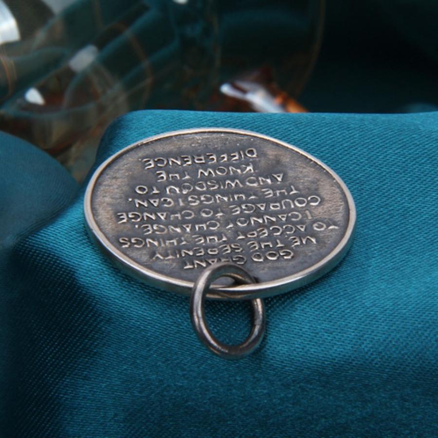 S925銀素材 お祈りの手 聖書の詩　jaunatis ペンダントトップ ネックレス ヴィンテージ メダル 円形 メンズ レディース 男女兼用 シルバー |  | 05