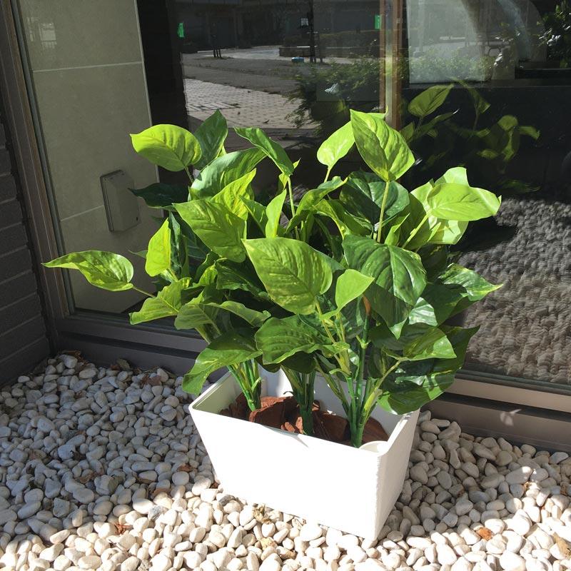 屋外 寄せ植え フェイクグリーン 造花 おしゃれ チェンジプランツ エバーグリーンポトスセット |  | 08