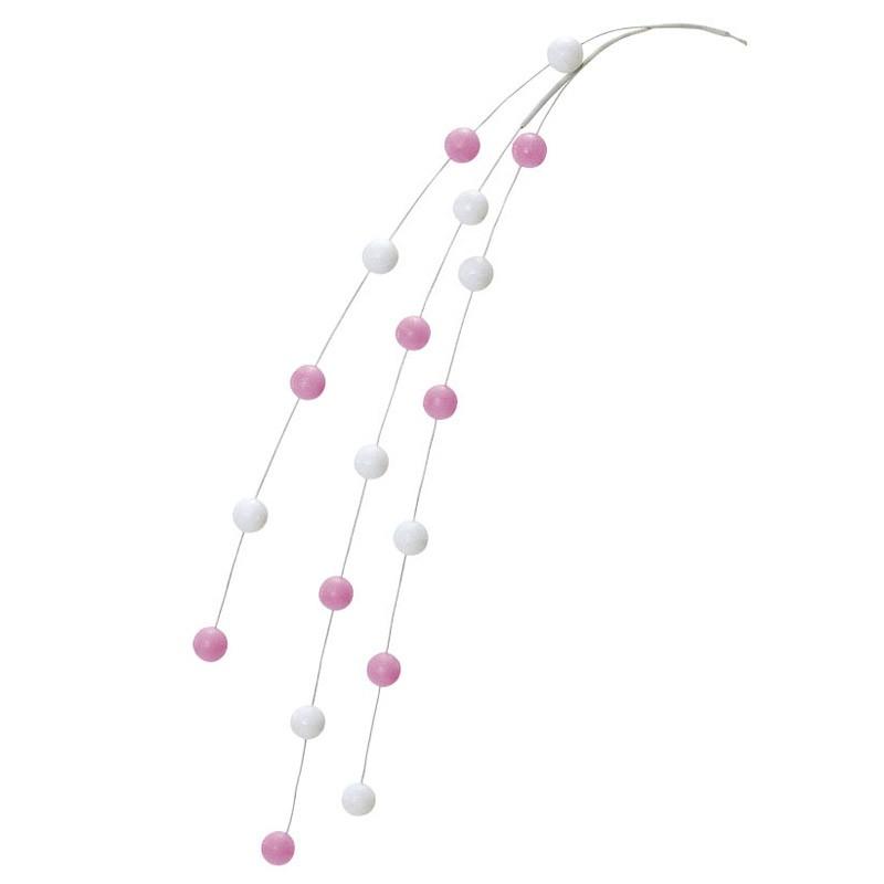 正月飾り 紅白 もち飾り）一寸舞玉シダレx3(AB103) : 造花