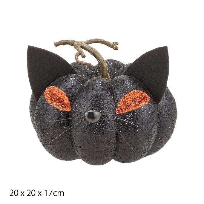 ハロウィン 造花 かぼちゃ 猫 ハロウィンキャット グリッター Ab17 De 14 造花ディスプレイ ドットコム 通販 Yahoo ショッピング