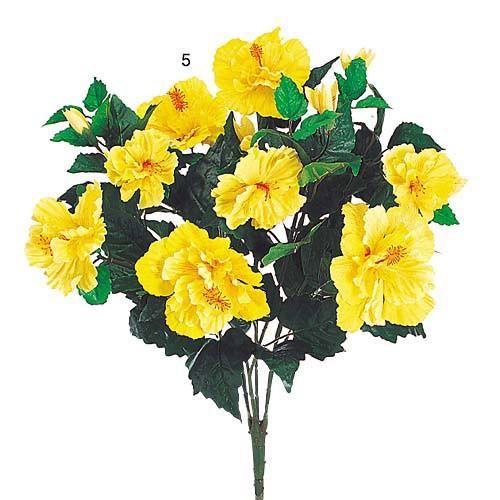 造花 ブーケ 夏の花 秋の花 ディスプレイ アレンジ ハイビスカスブッシュ 8 イエロー Df38 101 Flbu 造花ディスプレイ ドットコム 通販 Yahoo ショッピング