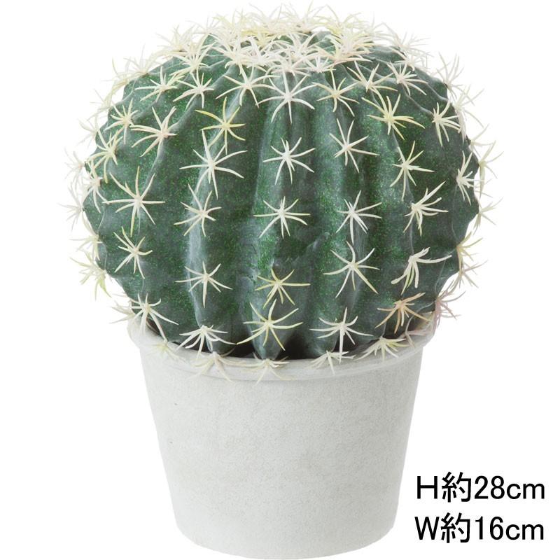 造花 フェイクグリーン 人工観葉植物  ボールサボテンポット グリーン(DMFG2023/240) | ポピー
