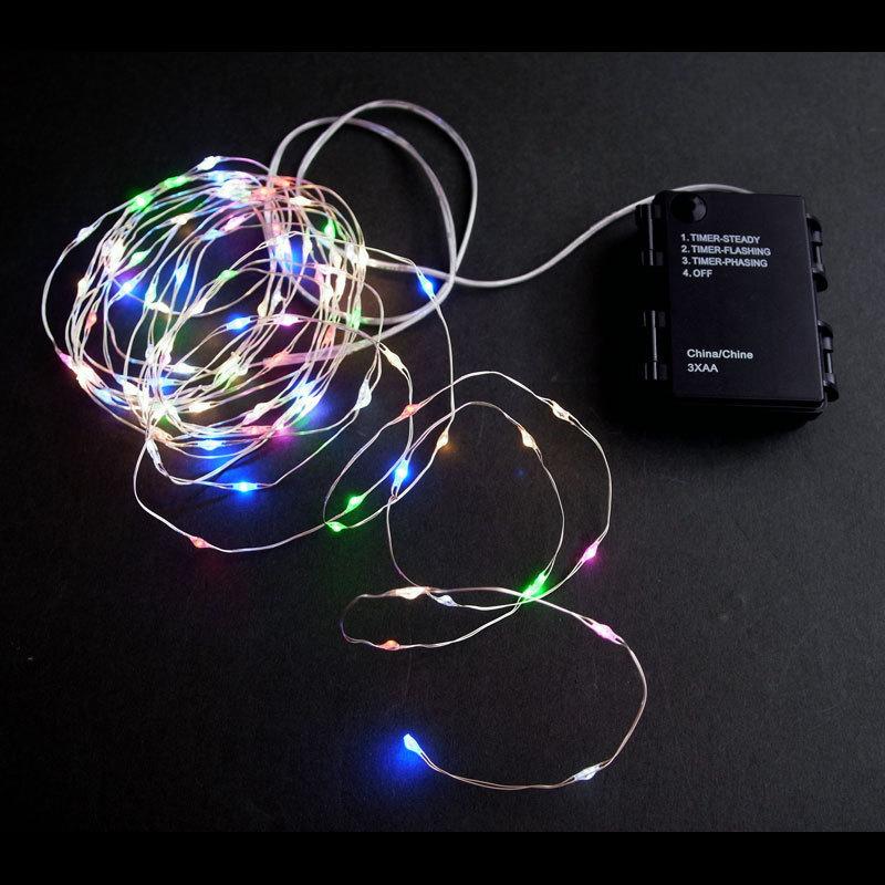 室内用LEDジュエリーライト電池式100球タイマー付/7MIX クリスマスイルミ飾り(CL21P9) |  | 02