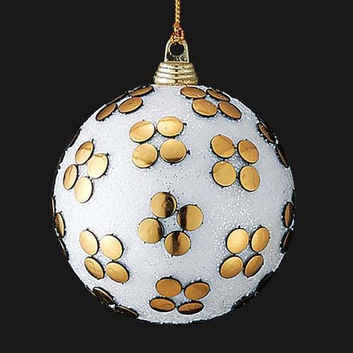 クリスマス オーナメント 装飾品 8cmフローラルホワイトアンティークボール Df41 49 Toba61 造花ディスプレイ ドットコム 通販 Yahoo ショッピング