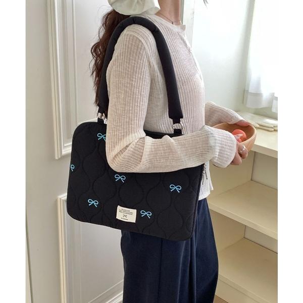 バッグインバッグ タブレットケース 入学式 「2WAY」キルティングリボン 刺繍 PCバッグ ケース バッグインバッグ