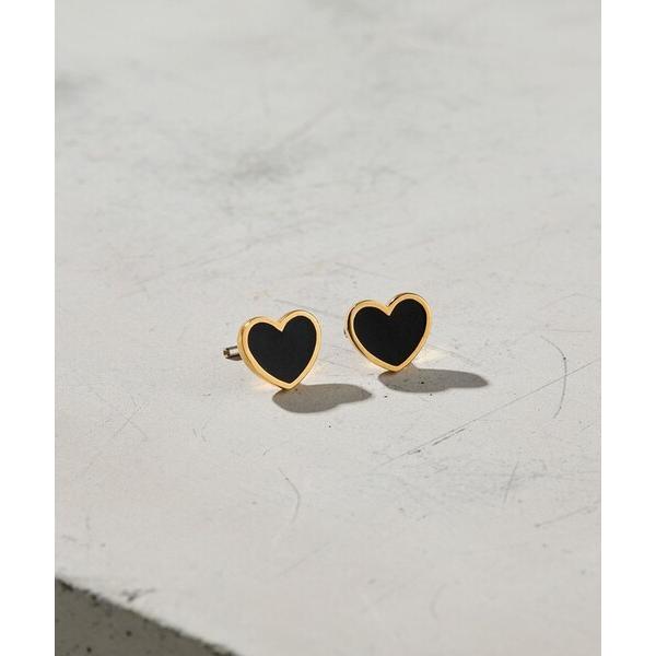 サージカルステンレス ピアス 「BAQLESS」Amity Black Heart ピアス レディース