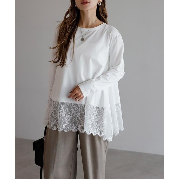 tシャツ レースドッキングロンT レディース