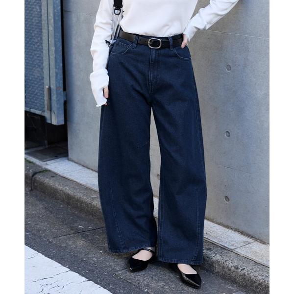 ジーンズ デニム デニムパンツ 「anyway.シリーズ」立体カーブ バレルレッグ ワイドデニム（速乾）「セットアップ対応」 レディース（Yahoo!・ZOZOTOWN Yahoo!店）