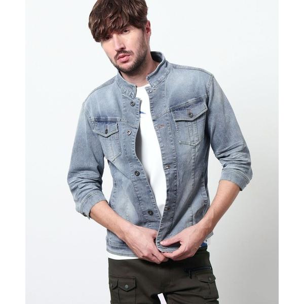 デニムジャケット gジャン ライトオンスストレッチデニム７分袖Gジャン メンズ
