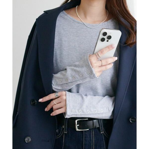 tシャツ リブ袖口ボタンロングスリーブ「WEB限定カラーあり」 レディース（Yahoo!・ZOZOTOWN Yahoo!店）