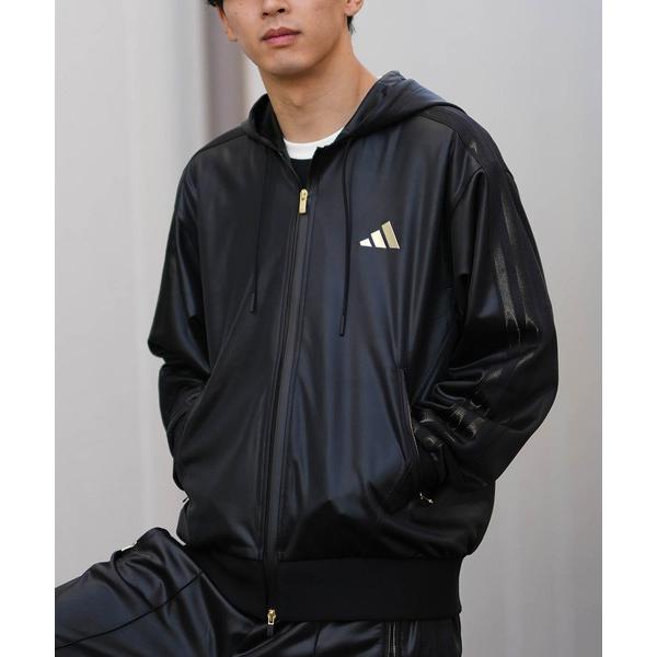 アディダス　adidas パーカー adidas/アディダス ジップアップ パーカー Stadium Gold ルーズフィット フードトラックトップ TV847 メンズ レディース