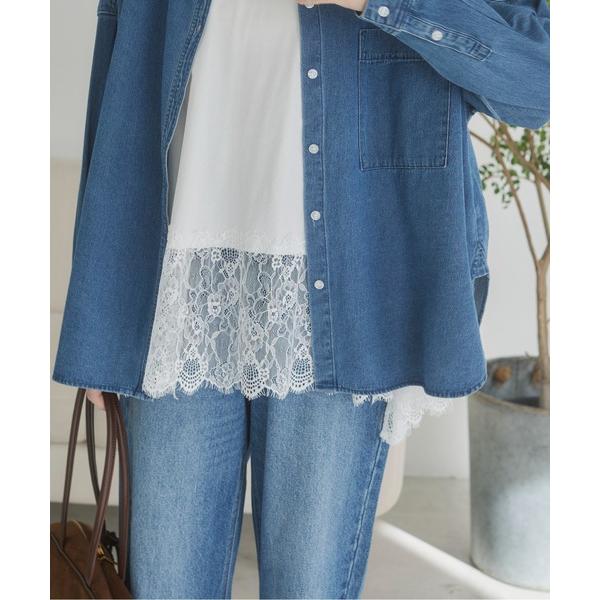 tシャツ レースドッキングロンT レディース
