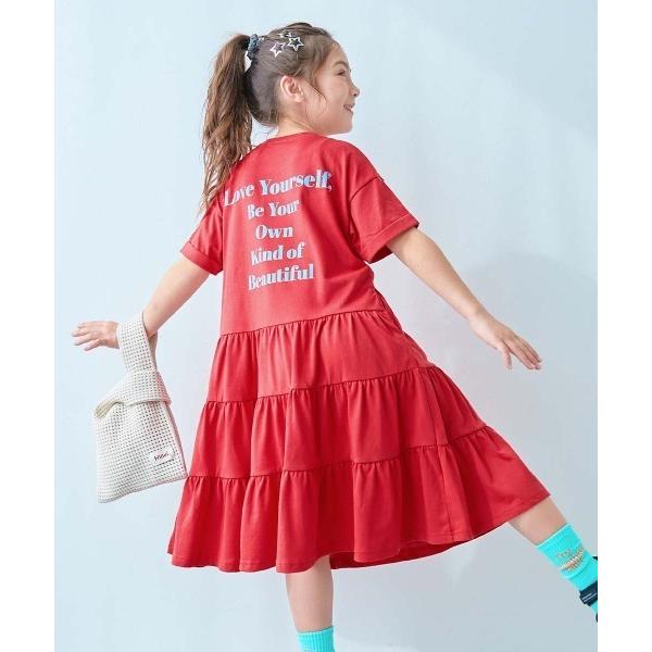 ワンピース 姉妹で着られる 裾ティアード バックプリント ワンピース キッズ 子供服 女の子（Yahoo!・ZOZOTOWN Yahoo!店）