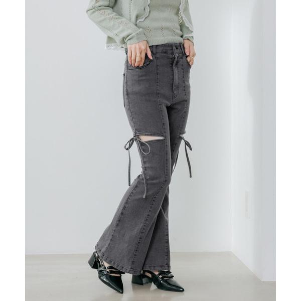 ジーンズ デニム デニムパンツ 「身長別デニム」スリットタイトデニムパンツ　654878 レディース