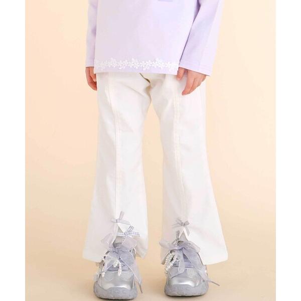 パンツ 裾リボン付きストレッチツイルパンツ(80~130cm) キッズ 子供服 女の子