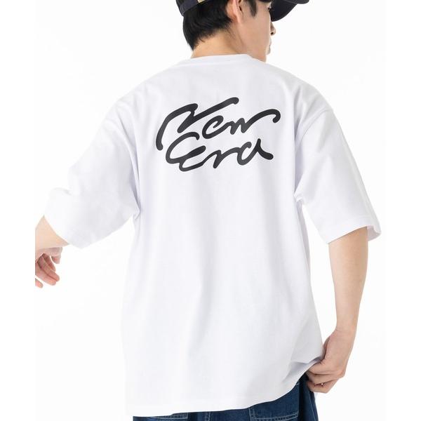 ニューエラ tシャツ ニューエラアパレル 半袖Tシャツ 筆記体ロゴ バックプリントONSPOTZ別注 メンズ レディース
