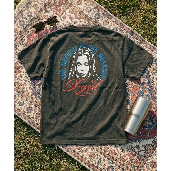 tシャツ 半袖 FADED TRI-COLOR FACE S/S TEE レディース