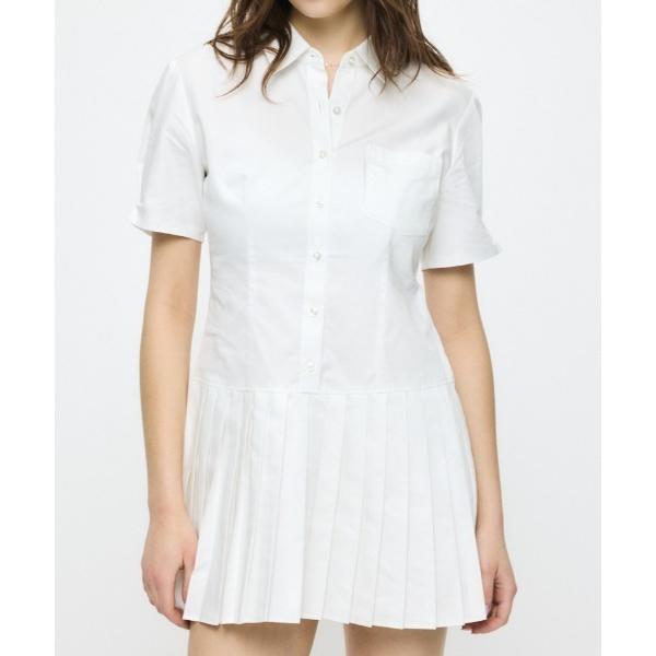 ワンピース 半袖 PLEATED SHIRT ミニドレス
