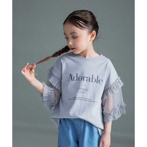 tシャツ 「WEB限定」チュール切り替え半袖Tシャツ キッズ 子供服 女の子（Yahoo!・ZOZOTOWN Yahoo!店）