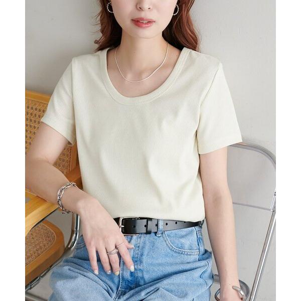 tシャツ 「WEB限定」ラメリブコンパクトUネックTシャツ レディース（Yahoo!・ZOZOTOWN Yahoo!店）