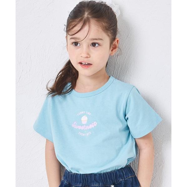 tシャツ 「綿100%」ガールズ スイーツ ラメロゴ コンパクトTシャツ キッズ 子供服 女の子（Yahoo!・ZOZOTOWN Yahoo!店）