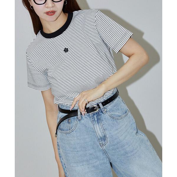 tシャツ 半袖 マリークワント mary quant MARY QUANT × PUBLUX/マリークワント ワンポイント 刺繍 ロゴTシャツ　限定展開 レディース