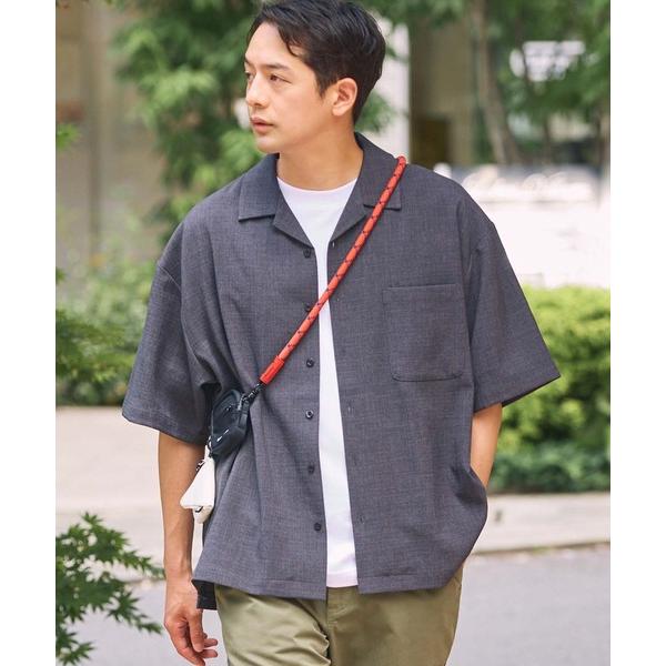 シャツ 半袖 「UNNOTICEシリーズ」「セットアップ対応」ドライタッチ テックリネン 半袖オープンカラーシャツ / UVカット・クイックドライ「THE CRAFT CRE…