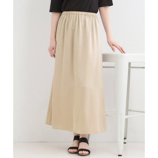 ロング スカート 「洗濯機可」大人に嬉しい　上品サテンマーメイドスカート
