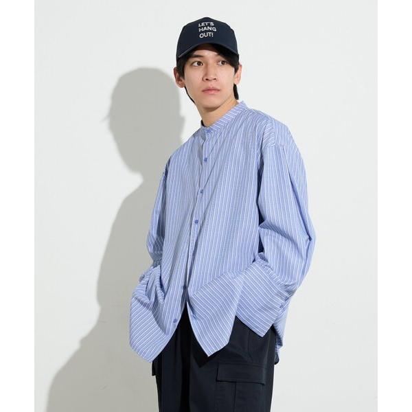 シャツ 「B-DAY STORE」ストライプカフスシャツブラウス　ユニセックス メンズ レディース