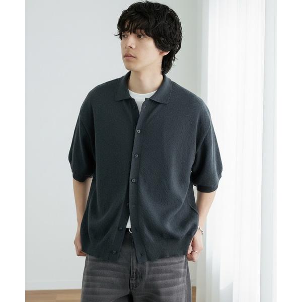 シャツ ショート丈 ブークレ ベーシック 半袖ニットシャツ「接触冷感/UVカット」 メンズ レディース（Yahoo!・ZOZOTOWN Yahoo!店）