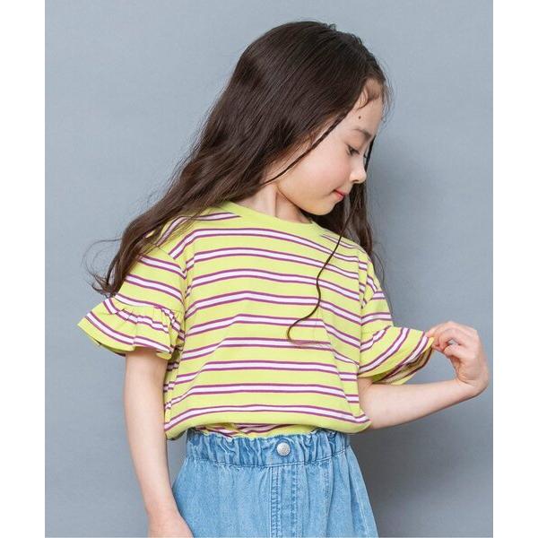 tシャツ 「WEB限定」袖フリルボーダー半袖Tシャツ キッズ 子供服 女の子（Yahoo!・ZOZOTOWN Yahoo!店）