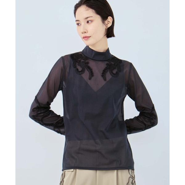 ブラウス シャツ 「MURRAL/ミューラル」別注Moon road embroidered sheer top/ムーンロードエンブロイダリーシアートップ レディース