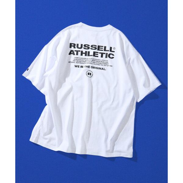 tシャツ RUSSELL ATHLETIC/ラッセルアスレティック 限定展開 RUSSELL ATHLETIC×FREAK’S STORE 別注 ビッグシルエット ロゴバックプリント ポケットTシャツ