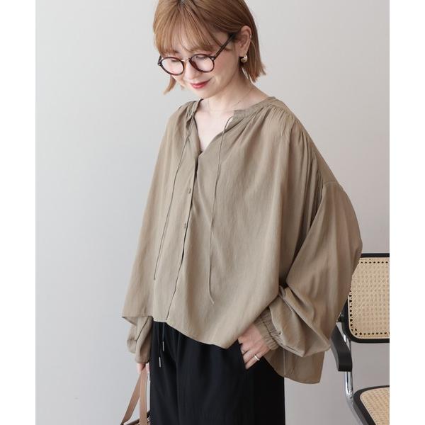 ブラウス シャツ スキッパーギャザーブラウス レディース（Yahoo!・ZOZOTOWN Yahoo!店）
