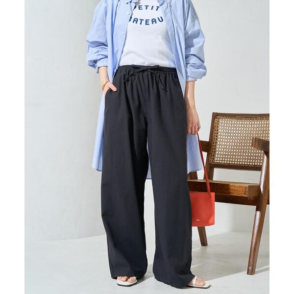 ワイドパンツ パンツ 「セットアップ対応」限定展開　サマー リネン ブレンド イージー パンツ レディース