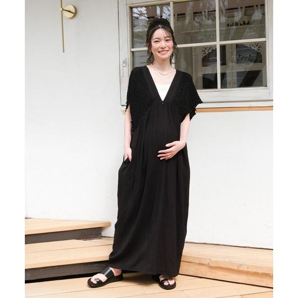 マタニティ 「産前・産後対応」マタニティ／シャーリングVワンピース　668367（Yahoo!・ZOZOTOWN Yahoo!店）