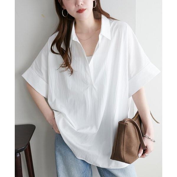 ブラウス シャツ 「Noka」衿付きスキッパー半袖シャツ レディース（Yahoo!・ZOZOTOWN Yahoo!店）