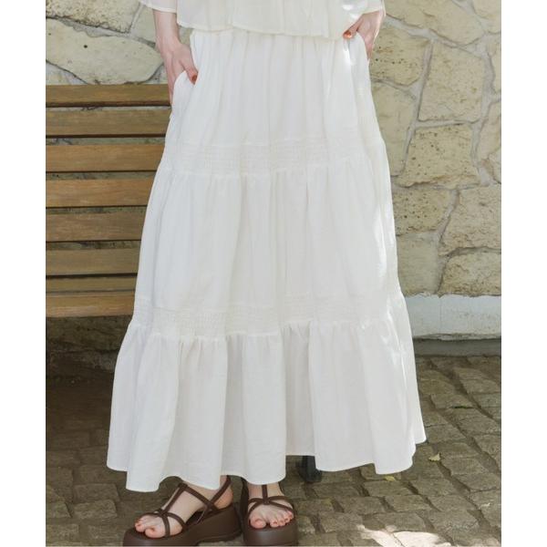 ロング スカート tiered flare skirt/ティアードフレアスカート