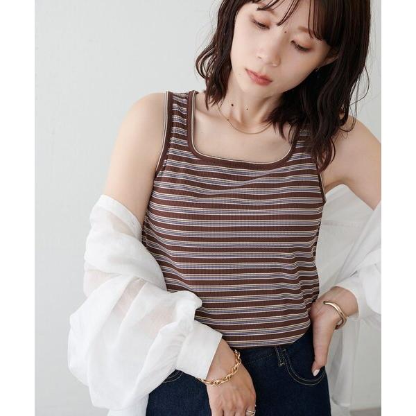 タンクトップ ノースリーブ 「12色展開！/ WEB限定」カップ付スクエアタンクトップ レディース（Yahoo!・ZOZOTOWN Yahoo!店）
