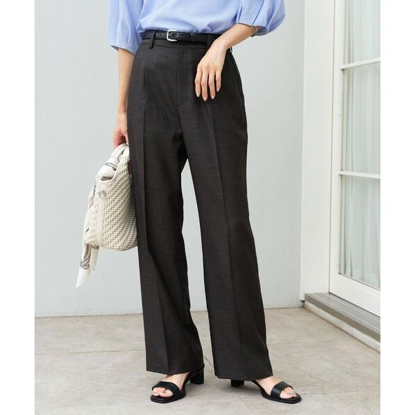 パンツ 「size SHORT/TALLあり」リネンライク セミフレア パンツ レディース