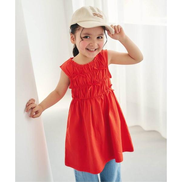 ワンピース シャーリングリボンカットワンピース キッズ 子供服 女の子｜ZOZOTOWN Yahoo!店