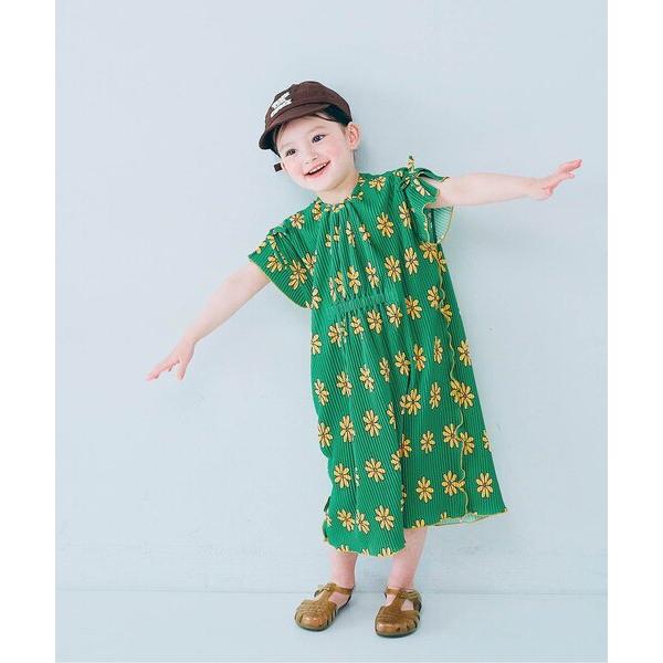ワンピース さらさら涼しいエアリープリーツ総柄ワンピース キッズ 子供服 女の子