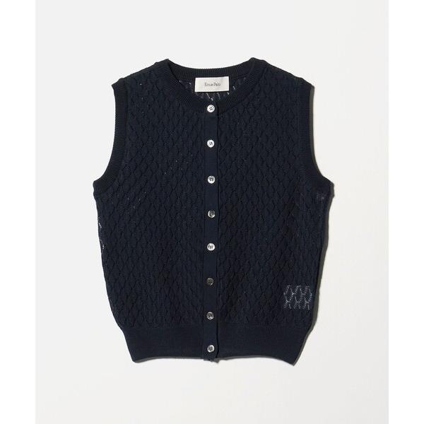 ベスト ジレ 「別注」「Ernie Palo for 6」OPEN WORK KNIT VEST/ニットベスト レディース