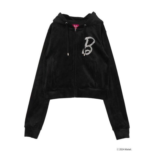 「PAMEO POSE」 ジップアップパーカー「Barbieコラボ」 FREE ブラック レディース
