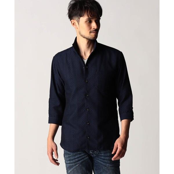 シャツ シアーチェック7分袖スタンドカラーシャツ メンズ（Yahoo!・ZOZOTOWN Yahoo!店）
