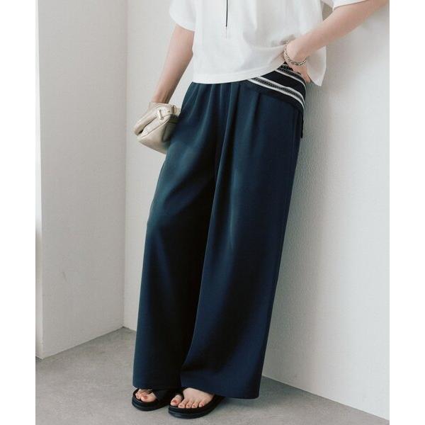 ワイドパンツ パンツ 「セットアップ対応可/接触冷感/シワになりにくい」「A・MONN(アモン)」suttoワイドパンツ レディース