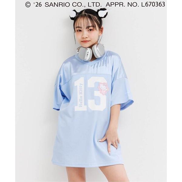 ワンピース 「ハローキティ」エンジェルサテン切替メッシュミニワンピ キッズ 子供服 女の子